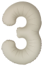 Шар (40''/102 см) Цифра, 3 Slim, Кремовый Латте, Матовый - в магазине «ШарикClub»