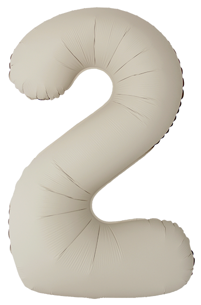 Шар (40''/102 см) Цифра, 2 Slim, Кремовый Латте, Матовый - в магазине «ШарикClub»