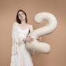 Шар (40''/102 см) Цифра, 2 Slim, Кремовый Латте, Матовый - в магазине «ШарикClub»