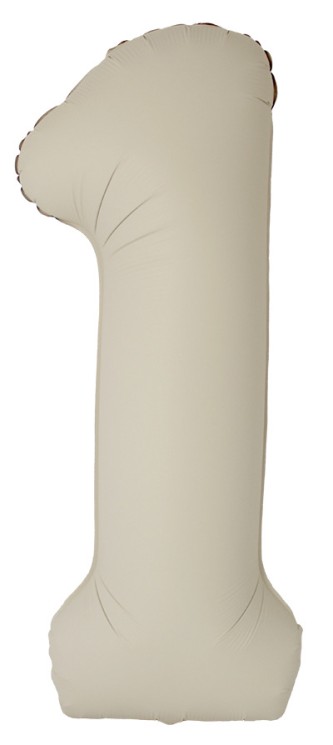 Шар (40''/102 см) Цифра, 1 Slim, Кремовый Латте, Матовый - в магазине «ШарикClub»