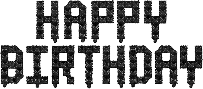 Набор шаров-букв (16''/41 см) Мини-Надпись "Happy Birthday", Пиксели, Черный