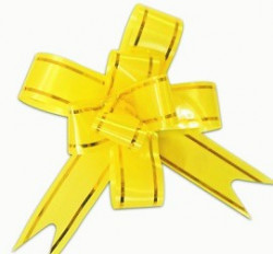 Бант Бабочка с золотой полосой Желтый (2,6''/7 см)