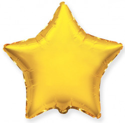 Фольгированный шар (32''/81 см) Звезда, Золото