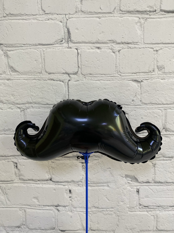 Шар (16''/41 см) Мини-фигура, Усы, Черный - в магазине «ШарикClub»
