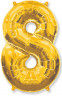 Шар (40''/102 см) Цифра, 8, Золото - в магазине «ШарикClub»