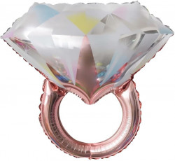 Шар (27''/69 см) Фигура, Кольцо с бриллиантом, Розовое Золото