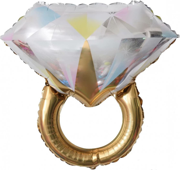 Шар (27''/69 см) Фигура, Кольцо с бриллиантом, Золото - в магазине «ШарикClub»