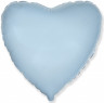 Шар (18''/46 см) Сердце, Голубой, Макарунс - в магазине «ШарикClub»
