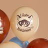 Шар (12''/30 см) С Днем Рождения! (сердитая кошка), Ассорти, пастель, 2 ст. - в магазине «ШарикClub»