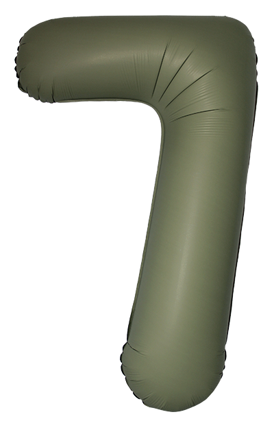 Шар (40''/102 см) Цифра, 7 Slim, Оливковый, Матовый - в магазине «ШарикClub»