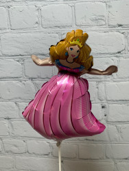 Шар (14''/36 см) Мини-фигура, Принцесса, Розовый