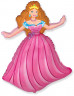 Шар (14''/36 см) Мини-фигура, Принцесса, Розовый - в магазине «ШарикClub»