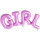 Фольгированный шар (44''/112 см) Фигура, Надпись "Girl", Розовый