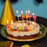 Свечи Буквы Happy Birthday, Яркий микс, 2,5 см, 1 шт. с держат.