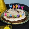 Свечи Буквы Happy Birthday, Яркий микс, 2,5 см, 1 шт. с держат.