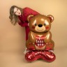 Шар 3D (58''/147 см) Фигура на подставке, Мишка с сердцем