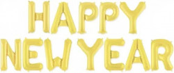 Набор шаров-букв (16''/41 см) Мини-Надпись "Happy New Year", Золото