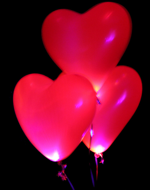 Светящийся шар 12"/30 см сердце - в магазине «ШарикClub»