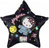 Шар (22''/56 см) Звезда, Hello Kitty, Космонавт, Черный - в магазине «ШарикClub»