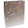 Пакет подарочный, Звездные искры, Дизайн №4, Металлик, 23*18*10 см