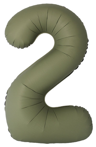 Шар (40''/102 см) Цифра, 2 Slim, Оливковый, Матовый