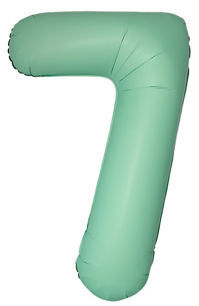 Шар (40''/102 см) Цифра, 7 Slim, Мятный, Матовый - в магазине «ШарикClub»