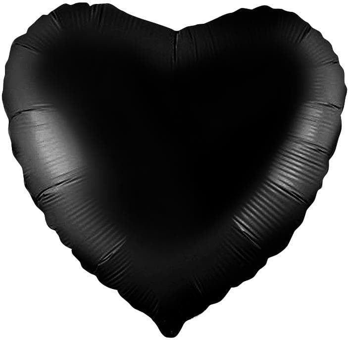Шар (19''/48 см) Сердце, Черный - в магазине «ШарикClub»