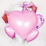 Шар (32''/81 см) Сердце, Розовый, Макарунс - в магазине «ШарикClub»