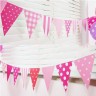 Гирлянда Флажки, Ассорти дизайнов, Розовый, 500 см, 16*14 см*12 шт