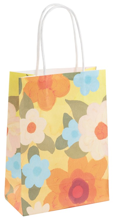 Пакет подарочный, Крафт 120гр, Цветочное настроение, Дизайн №4, 21*15*8 см