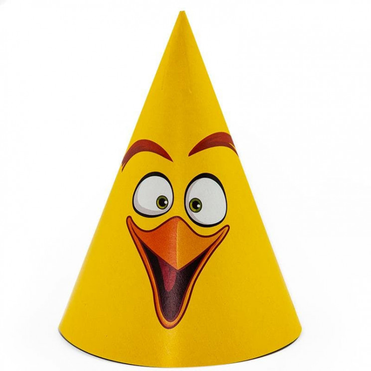 Колпаки, Angry Birds, Желтый, 6 шт. - в магазине «ШарикClub»