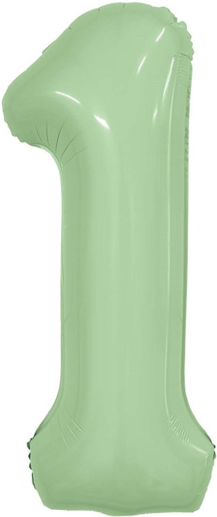 Шар (40''/102 см) Цифра, 1 Slim, Олива