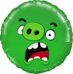 Шар (18''/46 см) Круг, Angry Birds, Зеленый