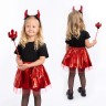Набор (ободок, юбочка, волшебная палочка), Чертенок, Красный, Металлик