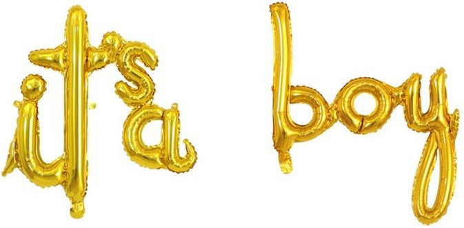 Набор шаров-букв (16''/41 см) Мини-Надпись "It`s a Boy", Золото - в магазине «ШарикClub»