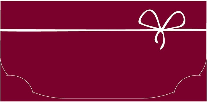 Конверт для денег, Изящный бантик, Бордовый