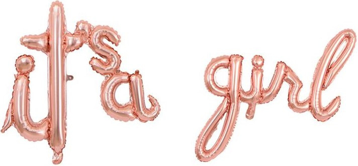 Набор шаров-букв (16''/41 см) Мини-Надпись "It`s a Girl", Розовое Золото - в магазине «ШарикClub»