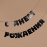 Гирлянда С Днем Рождения!, Черный, 500 см, 13 см - в магазине «ШарикClub»
