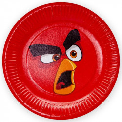 Тарелки (9''/23 см) Angry Birds, Красный, 6 шт.