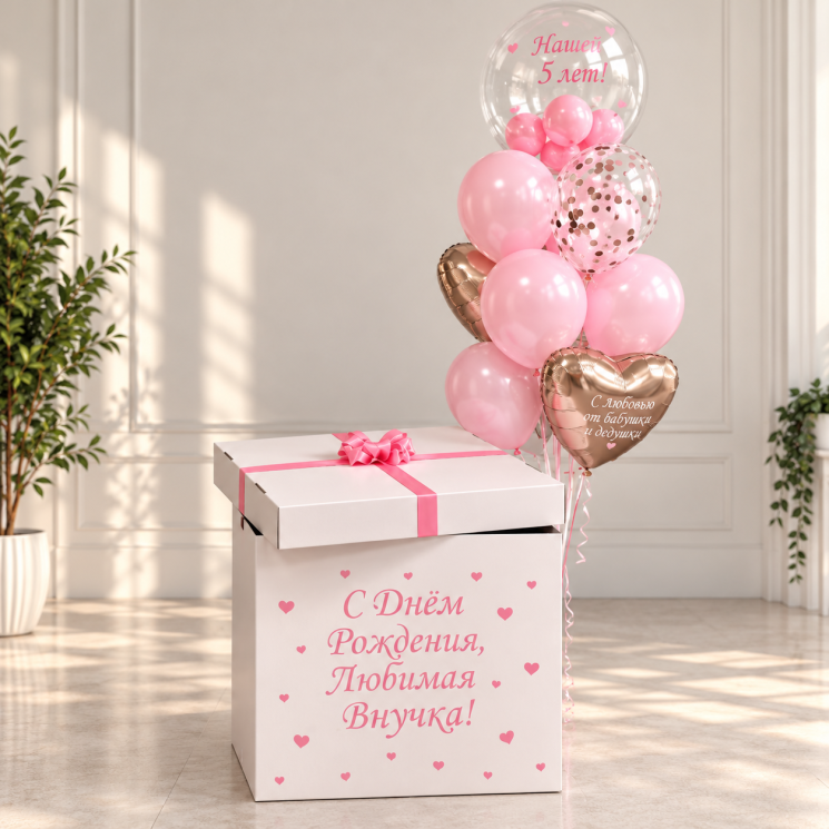 Коробка с воздушными шарами 12 (10 шаров)