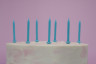 Свечи Сверкающий глиттер, Голубой, с блестками, 6 см, 24 шт. с держат. - в магазине «ШарикClub»