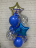 Шар с конфетти фольга, Звезды, Синий, 1,5 см - в магазине «ШарикClub»