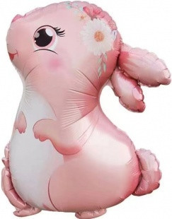 Шар (28''/71 см) Фигура, Милый зайка, Розовый - в магазине «ШарикClub»