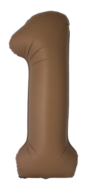 Шар (40''/102 см) Цифра, 1 Slim, Оливковый, Матовый