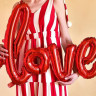 Шар (41''/104 см) Фигура, Надпись "Love", Красный - в магазине «ШарикClub»