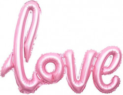 Шар (41''/104 см) Фигура, Надпись "Love", Розовый