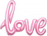 Шар (41''/104 см) Фигура, Надпись "Love", Розовый - в магазине «ШарикClub»