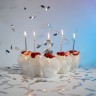 Свеча Цифра, 3 Грани, Серебро, Металлик, 4,2*6 + 4,5 см, с держат.
