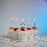 Свеча Цифра, 3 Грани, Серебро, Металлик, 4,2*6 + 4,5 см, с держат.